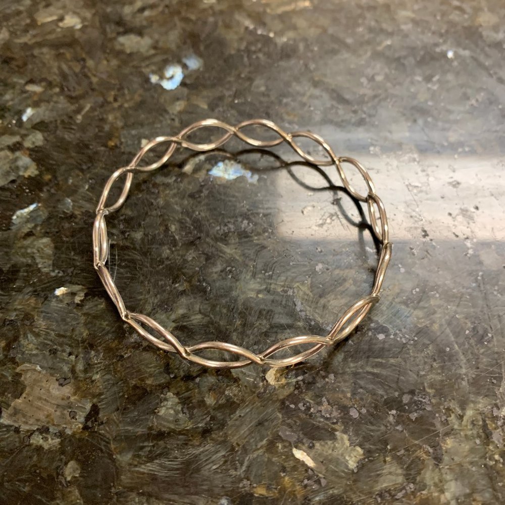 Silver Wave Slip-On Bangle